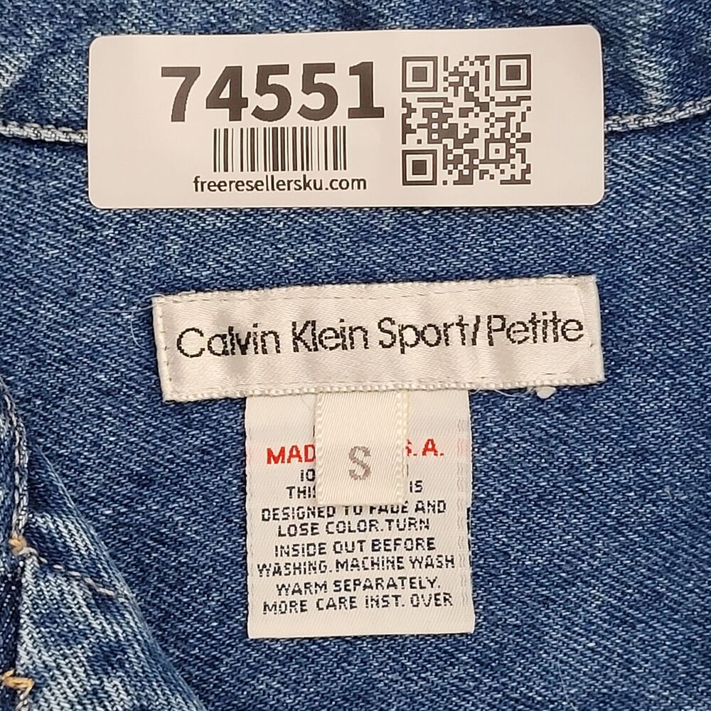 Vintage Calvin-Klein Denim Jacket Womens Small 18x21 Blue - Picture 5 of 15